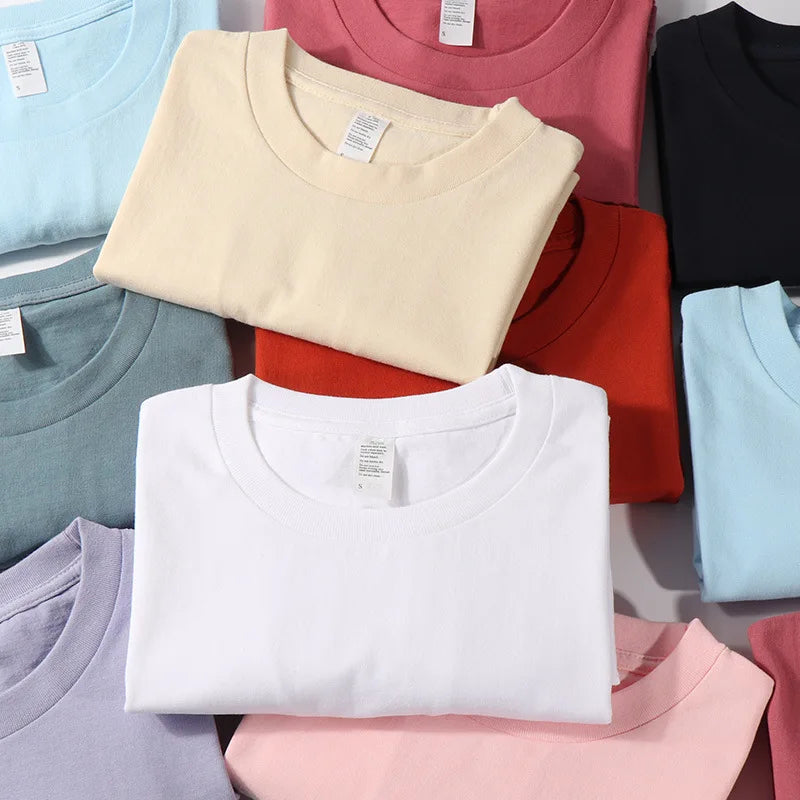 Custom Screen Print Oversized Drop Shoulder T-shirt Heavyweight Manufacturer Blank 100% Cotton Mock Neck 250 Gsm for Men t Sh