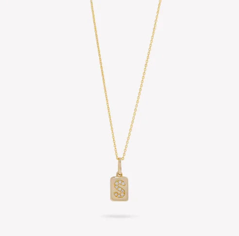 Custom Jewelry Initial 18K Gold Plated Fine Personal 925 Sterling Silver Fine Letter Chain Pendant Jewelry