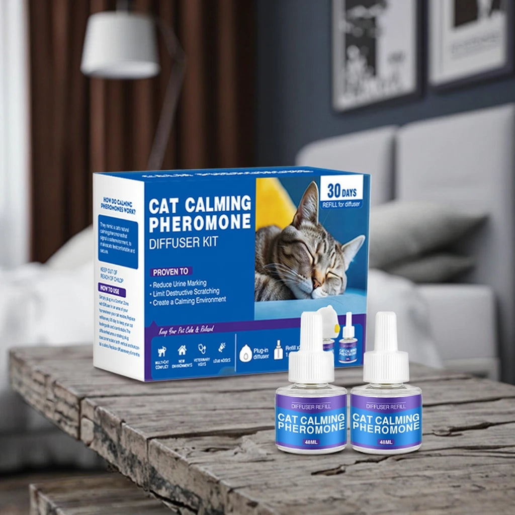 Chanson Factory Luxury Eco-Friendly Plastic Uk Plug Anti-Stress Cat Pheromones Calming Diffuser 2-Pack for Cats Dogs Indoor U