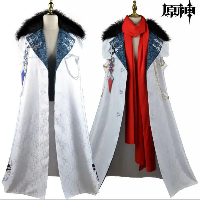 Ecowalson Game  Cosplay  Dottore the Doctor Cosplay Costume  Cloak  Eleven Fatui Harbingers White Manteau Uniform