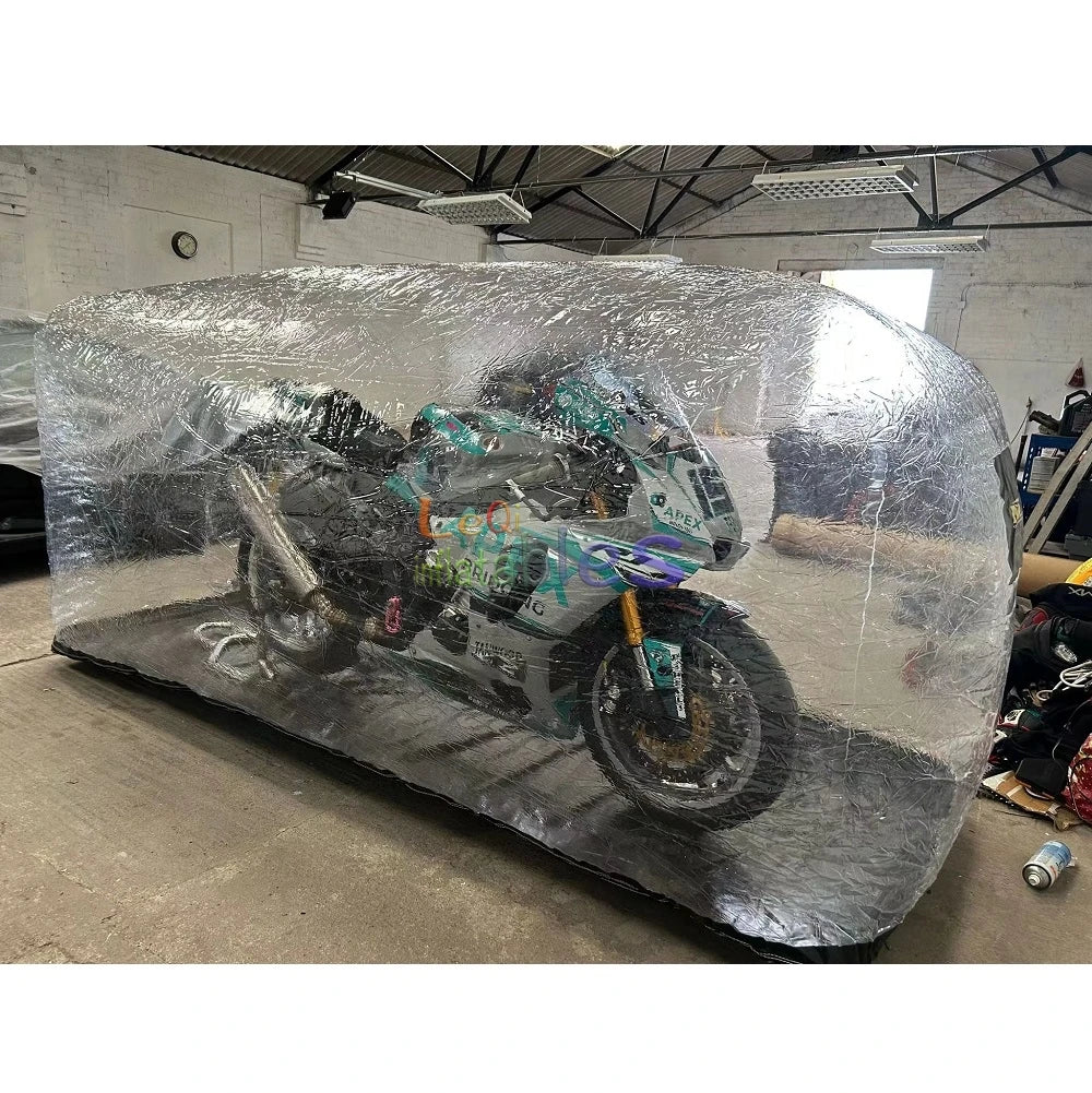 Folding Inflatable Transparent PVC Waterproof Bike Cover Bubble Inflatable Motorcycle Bubble for Sale Motorbike Shelter Tent