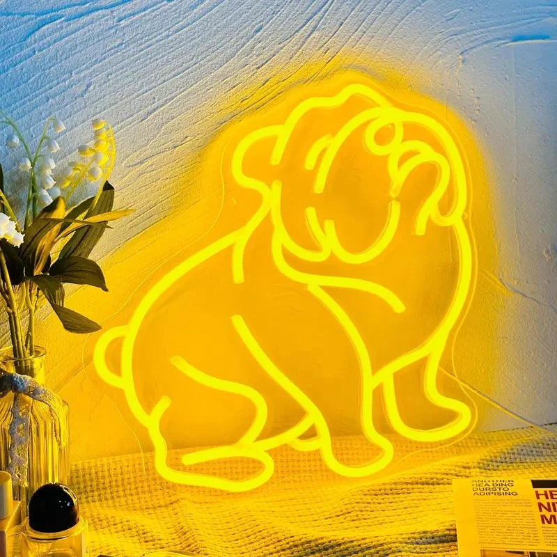 Dropshipping Decoracion Lettering Light Logo Neon Sign Custom Wedding Neon Sign for British Bulldog Neon Sign Party Home