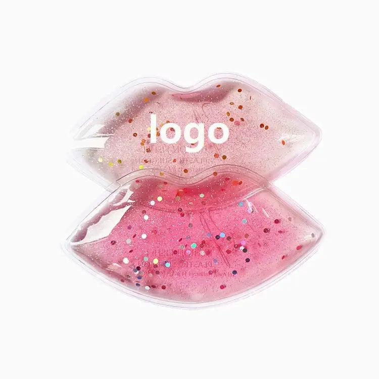Best Selling Products 2025 Reusable Gel Beads Lip Shaped Cooling Ice Pack for Hot/Cold Compress with Glitter
