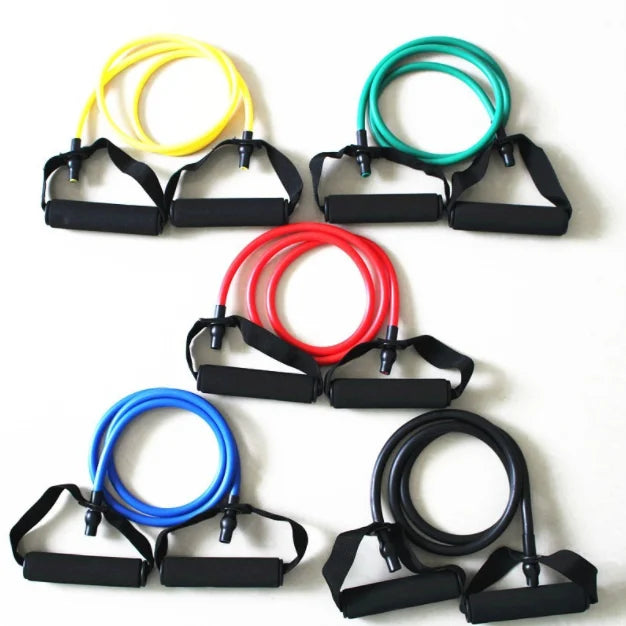 NJ Fitness Pull Rope Elastic Rubber Resistance of a Straight Stretcher With Elastic 5 Levels TPE Latex Resistance Tube