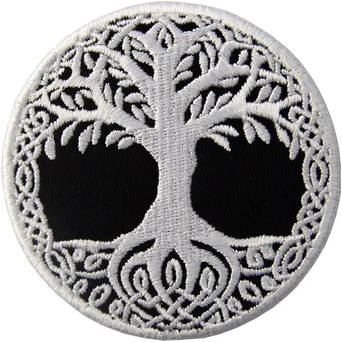 Yggdrasil Norwegian Tree of Life Embroidered Badge Ironing Sewn /hook and Loop Embroidered Patches