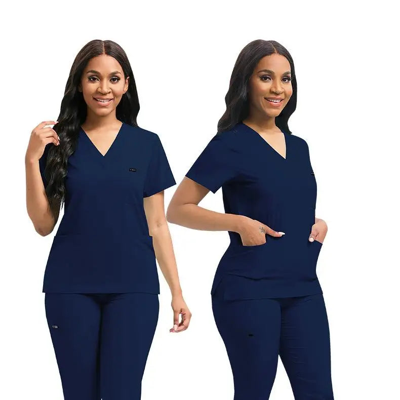 In Stock 42122 Stretchy Suit for Women Formal From Turkey Loose Trousers Suit Two Piece Pants Set Women Scrub Fabric