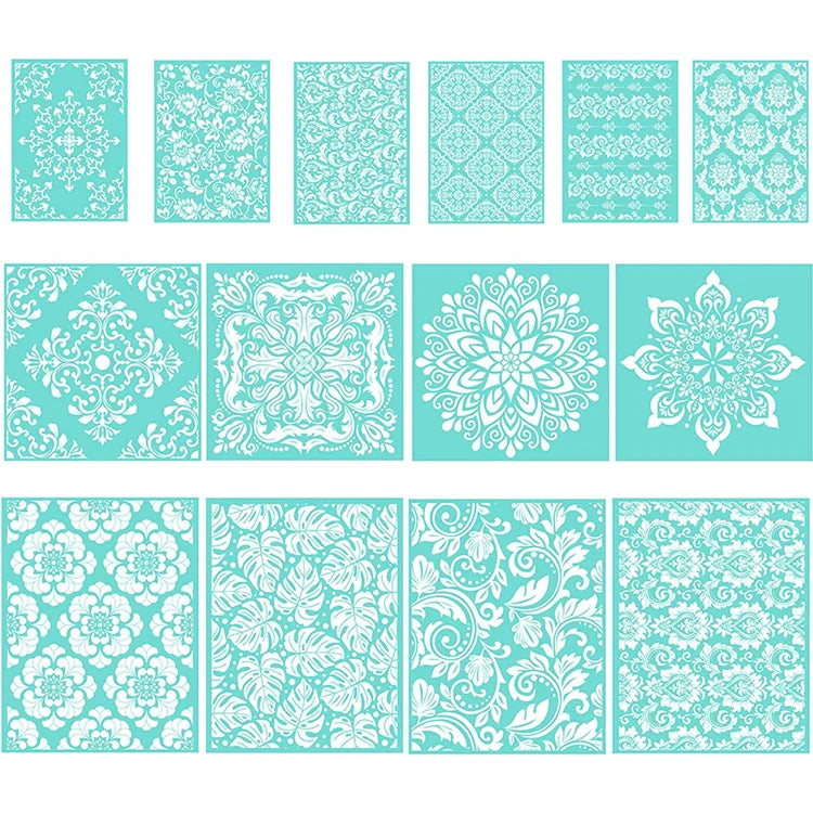 Mandala Florals Elements Silk Screen Stencil Self-Adhesive Reusable Sign Stencils for Kid DIY Custom Logo Various Sizes