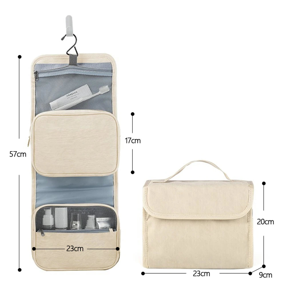 2 in 1 Water-resistant Hanging Toiletry Bag Women Portable Travel Toiletry Bag Water-resistant Makeup Organizer Bag