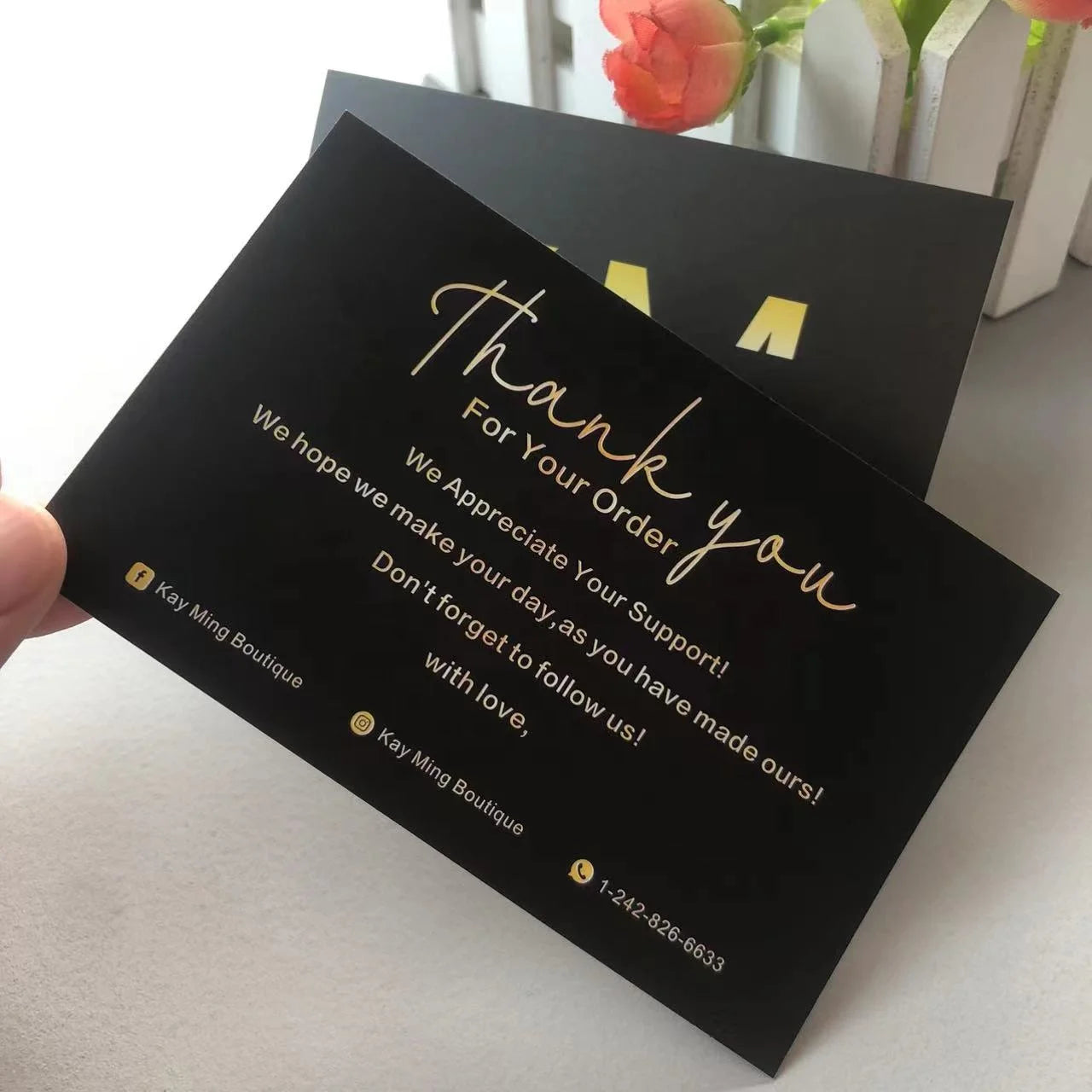 High Quality Business Card 2024 Paper Printing Thank You Card for Order Delivery