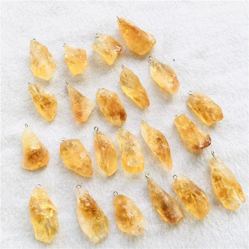 Wholesale Natural Healing Crystal Pendants Rough Citrine Pendant Jewelry Gemstone Gifts for Decoration