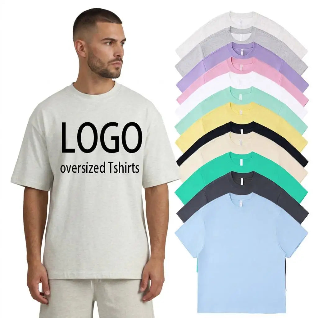 2026 Shirts with logo Custom logo Printed Printing Oversized Customize 100 % Cotton Designs Men Custom t Shirt 300 Gsm