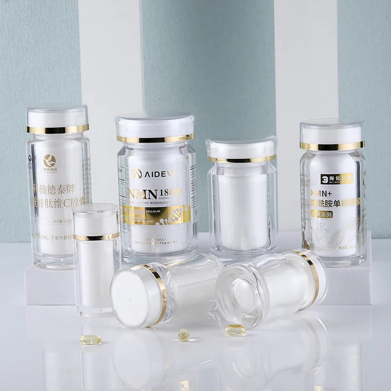 CUSTOM Supplement Vitamin Pills Bottle for High Grade Body Health Nutrients Vitamin Supplement Capsule Tablet Container