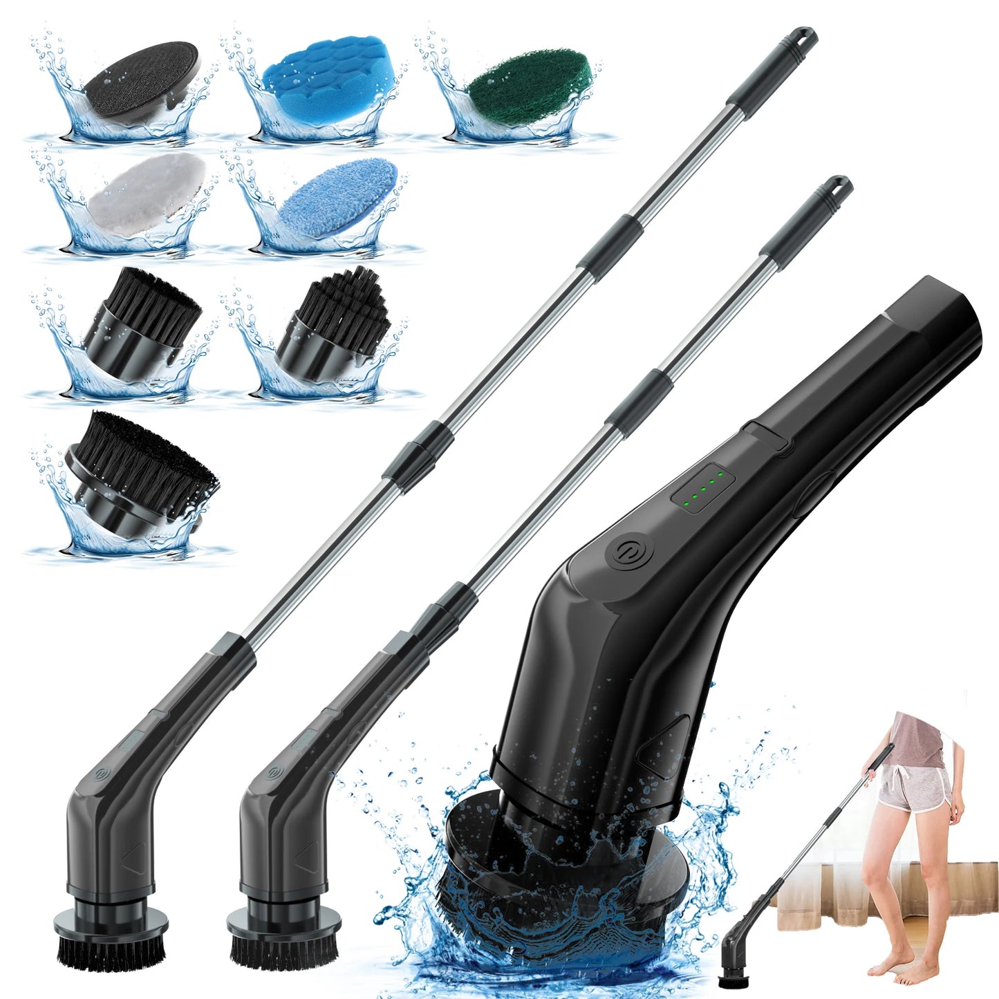Electric Cleaning Brush Custom Logo Household Cleaning Equipment 8 in 1 Electric Spin Scrubber Floor Scrubber Machine