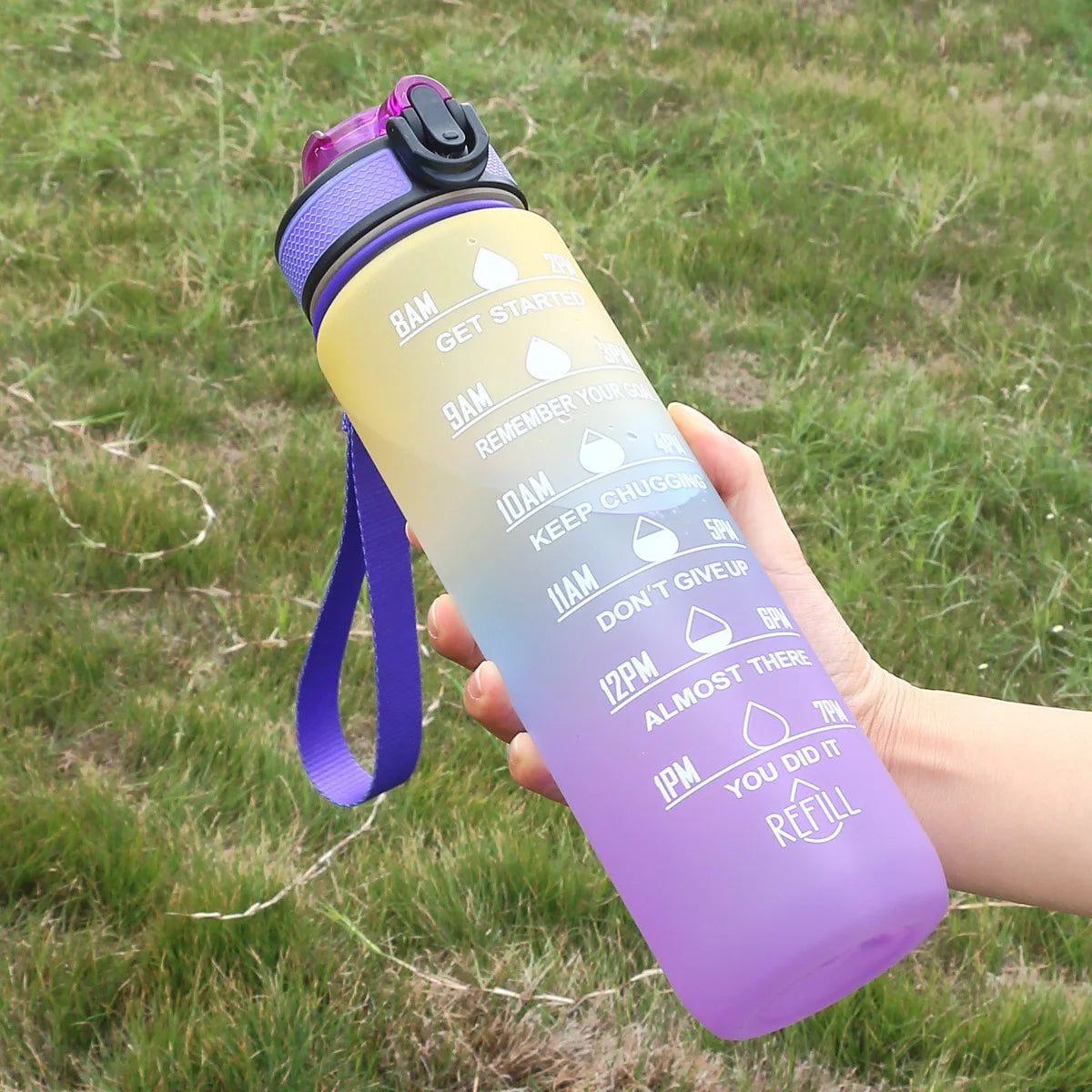 100% BPA Free Tritan 32oz Water Bottle Leak-Proof Motivational Quotes for Fitness for Gym Outdoor Activity Unisex Back to Sch