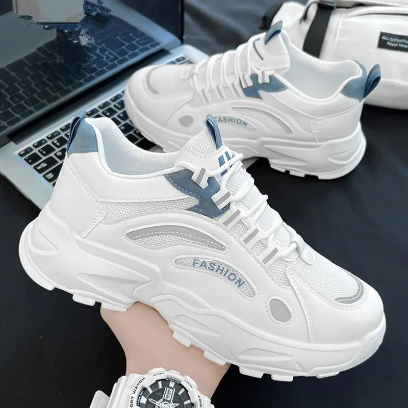 Classic 2024 Fashion Men's Height Increased Platform Shoes Breathable Thick Soled Casual Sports Mesh Daddy Shoes for Men