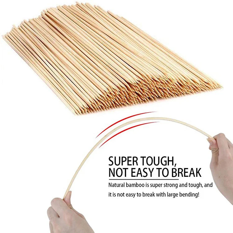 Nature Dry Barbecue Bamboo Round  Kabob Skewer Sticks Polishing Round Bamboo Incense Stick Raw Material Round Bamboo