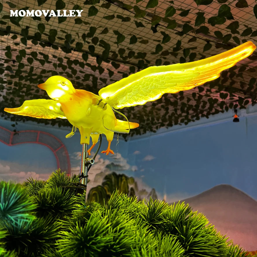 18W Double Chirpy Colours Flying Bird Lighting Led Lamp with Bird for Outdoor Waterproof Steady Brightly for Tree Decoration
