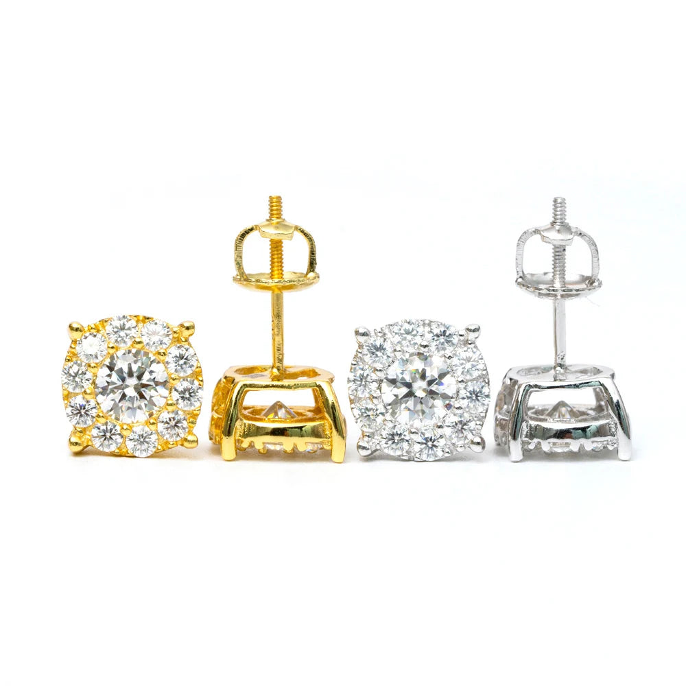 Super Cost-effective Earring S925 with Moissanite Diamond Hip Hop Jewelry Moissanite Earring Rapper Jewelry