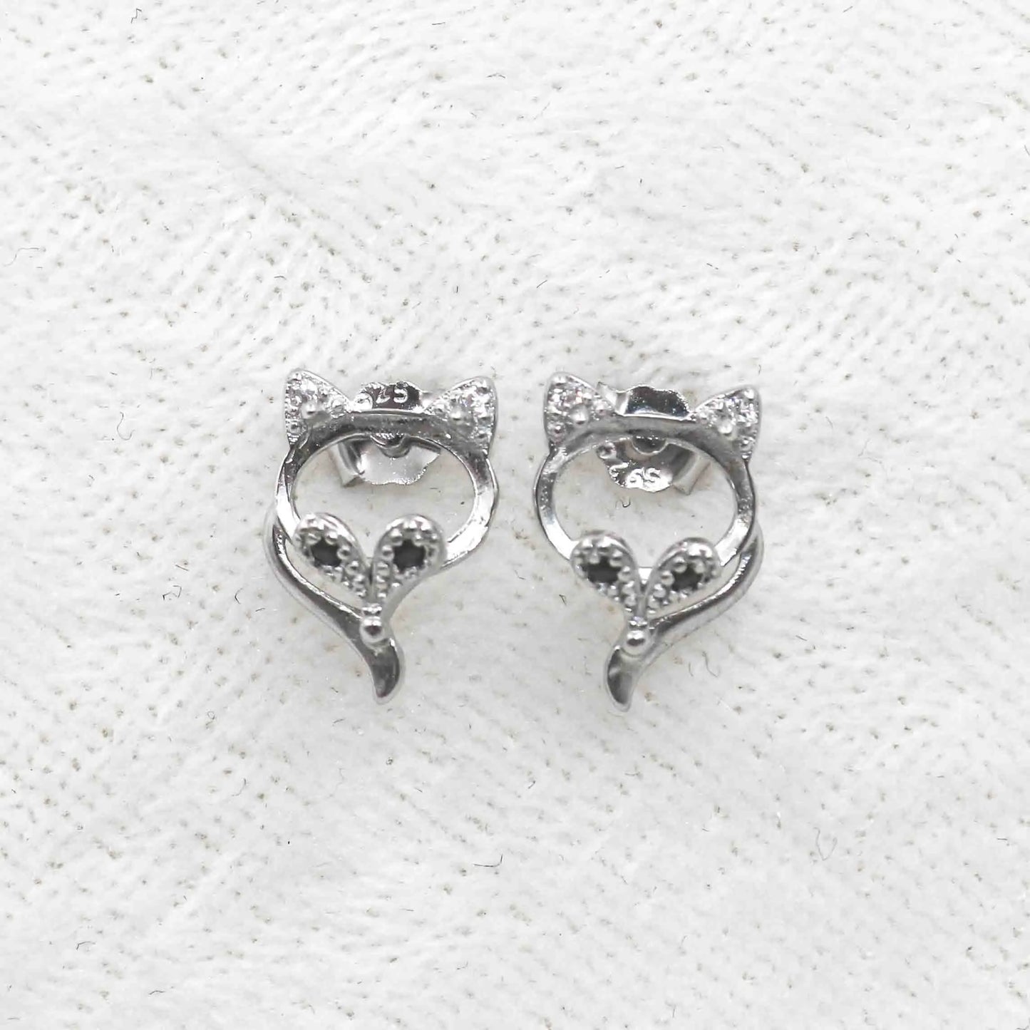 Sterling Silver 7*9mm Semi Mount Stud Earrings Empty Support Blank Claws Setting S925 Base Without Center Stone for DIY Inlay