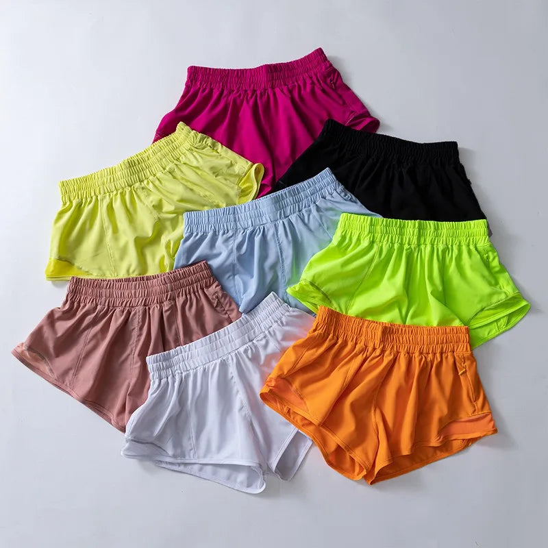 Factory Sport Summer Shorts Custom Logo Elastic Quick Dry Sweat Wicking Breathable Gym Sports Running Track Shorts for Women