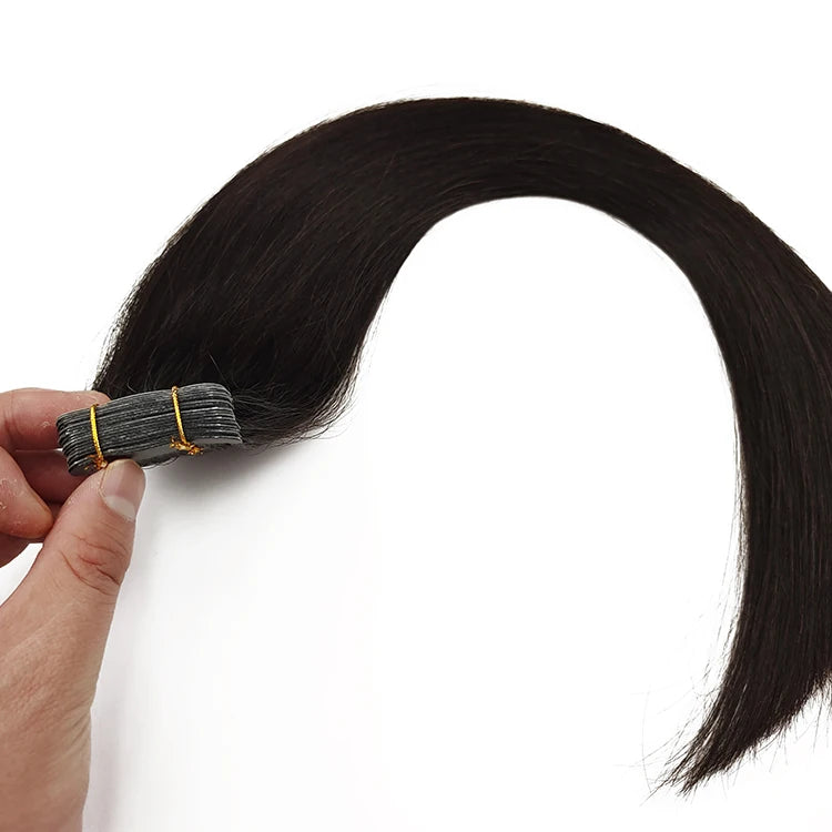 In Stock Same Day Delivery  First Order Offer Tape in Hair Extension Human 14 Inch Remy Natural Black Customized Hair for Wom