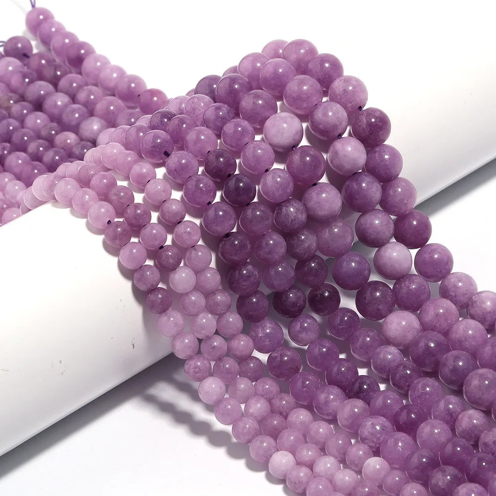 Purpurite Loose Beads Smooth Round Natural Gemstone Loose Beads for Jewelry Making DIY