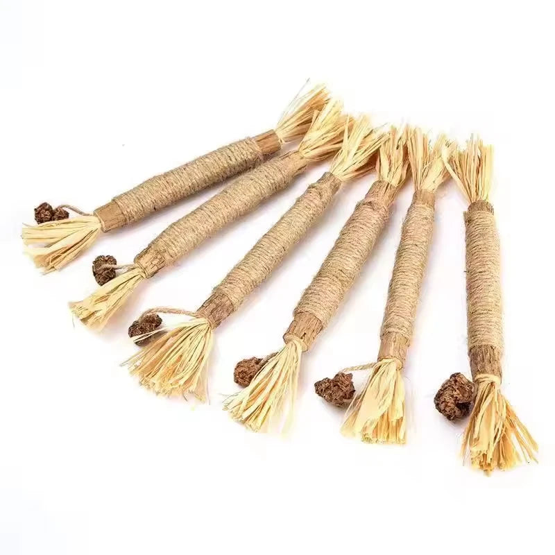 Hot Sell 3 Pack Cat Chew Toy Cat Toy Cleaning Teeth Sticks Pure Natural Matatabi Silvervine Sticks  Make the Cat Happy