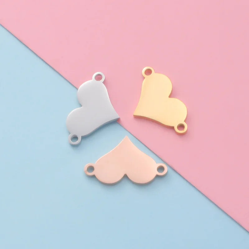 Factory Customization Personalized Mirror Polished Stainless Steel Hollow Pet Blank Label Heart Pendant Jewelry Wholesale