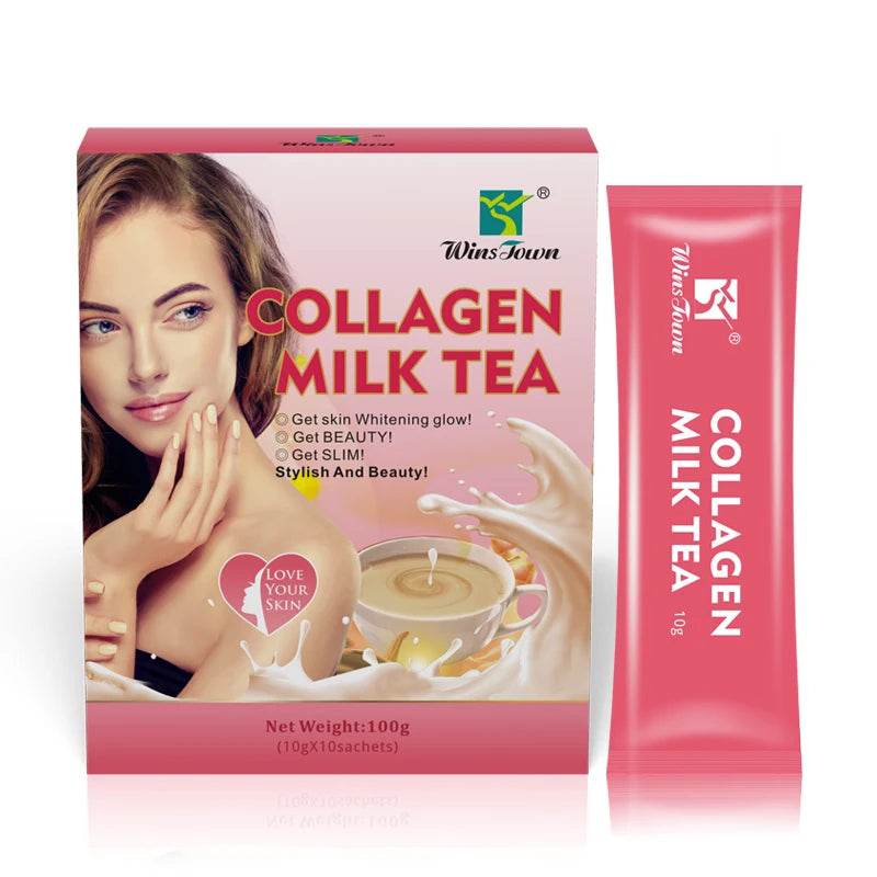 Collagen Milk Tea Skin Glow Supplements Whitening Skin Detox Instant Protein Powder Collagen Milk Tea for Women