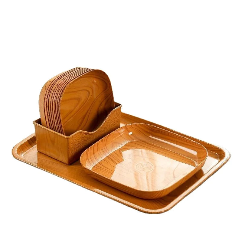 New Wooden Bone Spit Dish Home Tray Snacks Thousand Fruit Dessert Desktop Storage Japanese Bone Dish Fruit Nut Plate