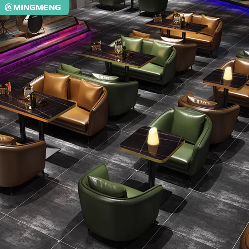 Stylish  Nightclub Interior Design Sofa Furniture Bar Restaurant Booth and Table Sets