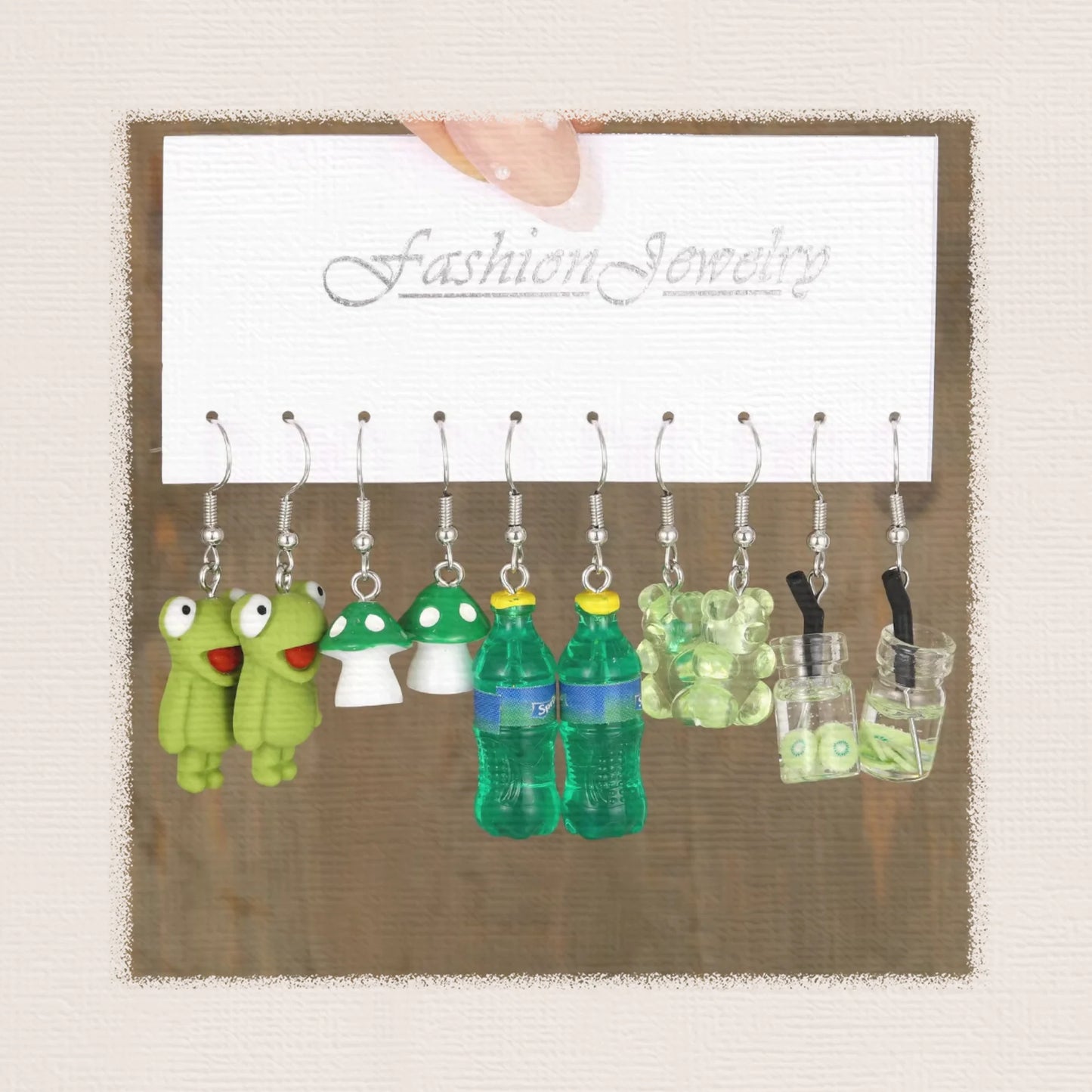 BINSHUO Jewelry Cute Colorful Acrylic Butterfly Fruit Drop Earrings Girls Women Cartoon Ice Cream Mushroom Duck Earrings Set