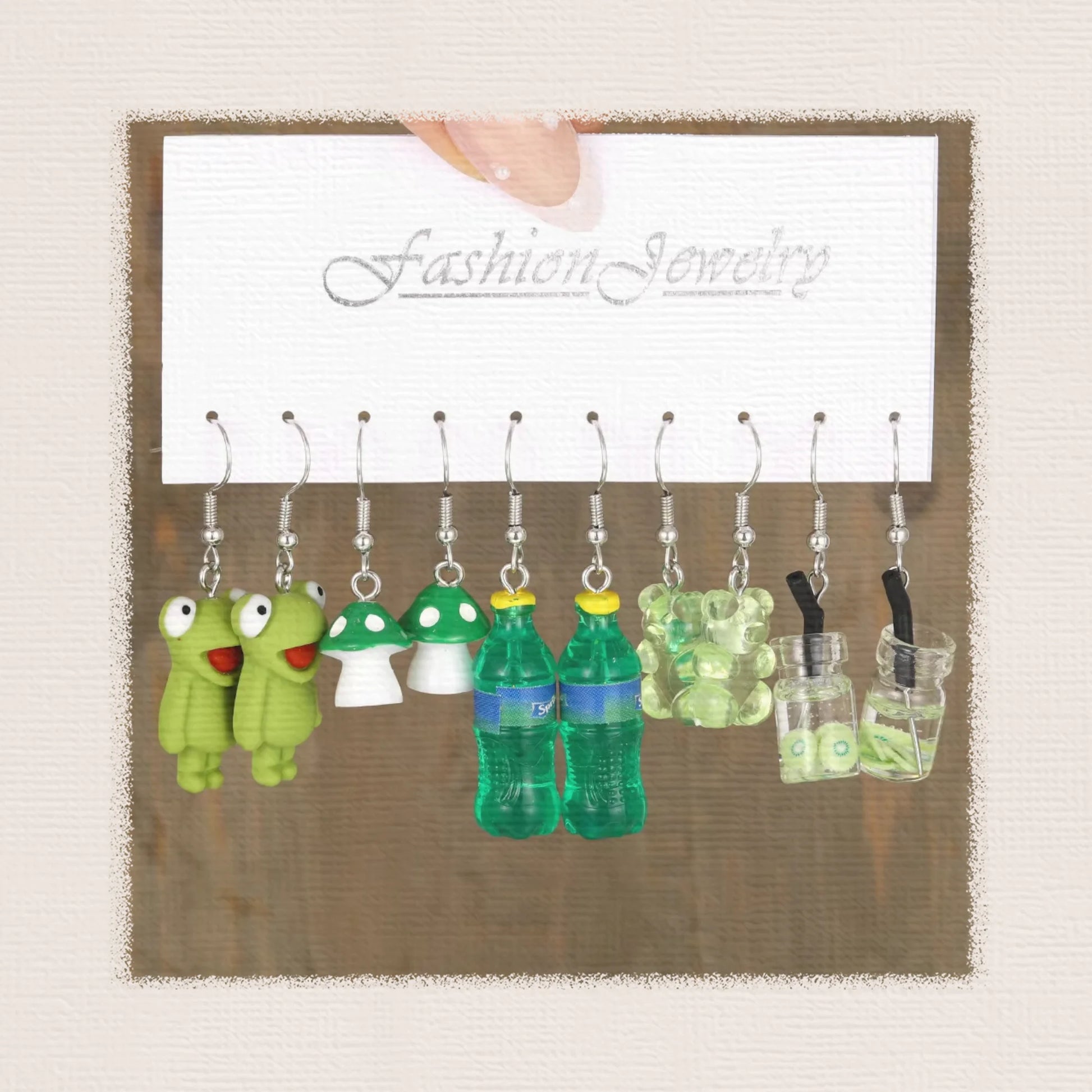 BINSHUO Jewelry Cute Colorful Acrylic Butterfly Fruit Drop Earrings Girls Women Cartoon Ice Cream Mushroom Duck Earrings Set