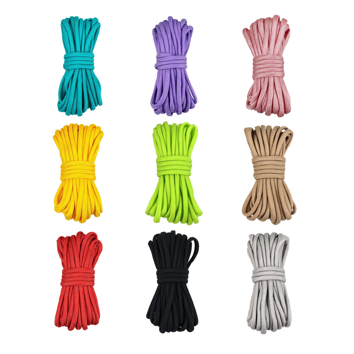 3-Meter 550 Paracord with 7-Strand Core Different Colors for One Roll for Outdoor Survival Equipment and Parachute Climbing