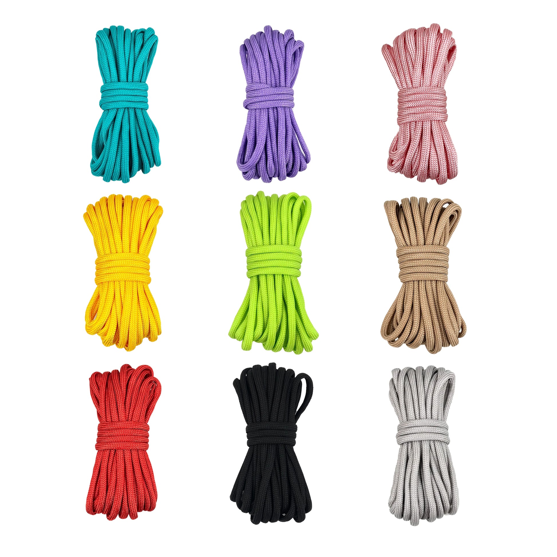 3-Meter 550 Paracord with 7-Strand Core Different Colors for One Roll for Outdoor Survival Equipment and Parachute Climbing