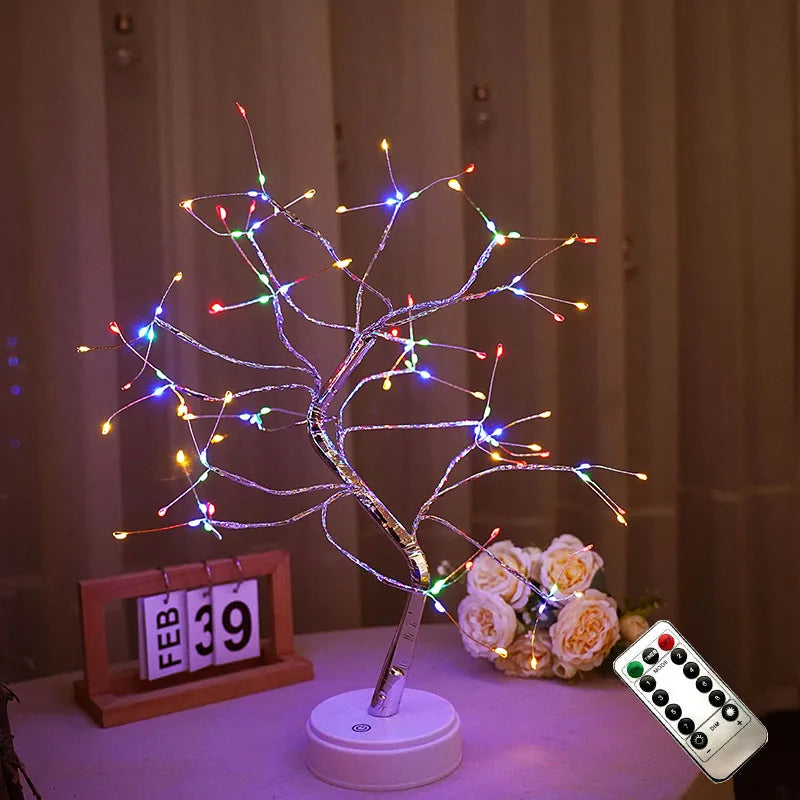 108 LED Copper Wire String Lights Battery/USB Operated Tree Light with RC Bedroom Desktop Fairy Spirit Night Decorative Light