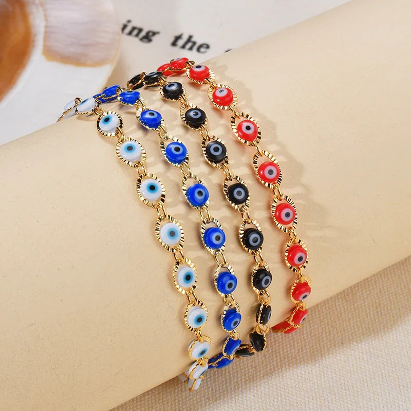 2025 New Design Handmade Unique Luxury Anti Tarnish Women Stainless Steel Bracelet Pearl Evil Eye Gold Bracelets for Girls