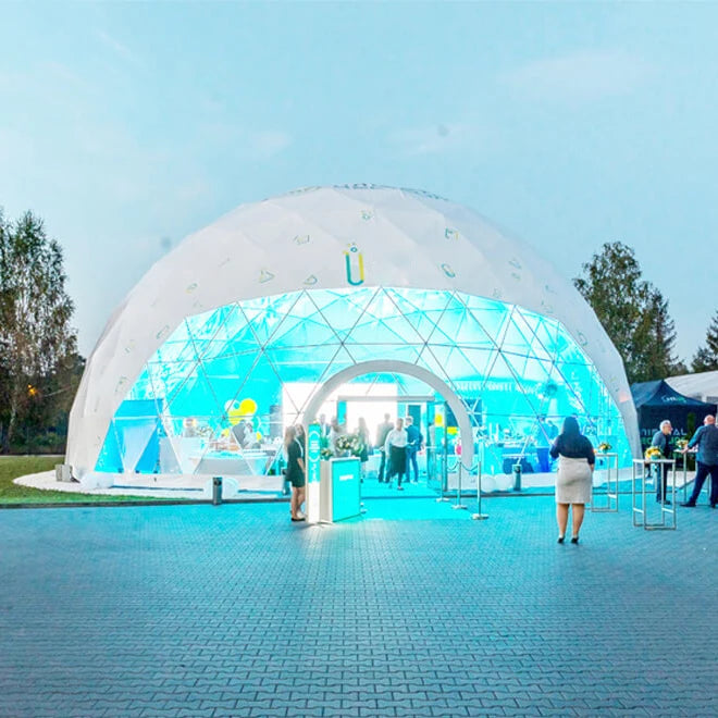 Outdoor Hotel Resort Geodesic Luxury Glamping Round Pvc Canvas Dome Tent House Desert Event Party Wedding Trade Show Igloo Te