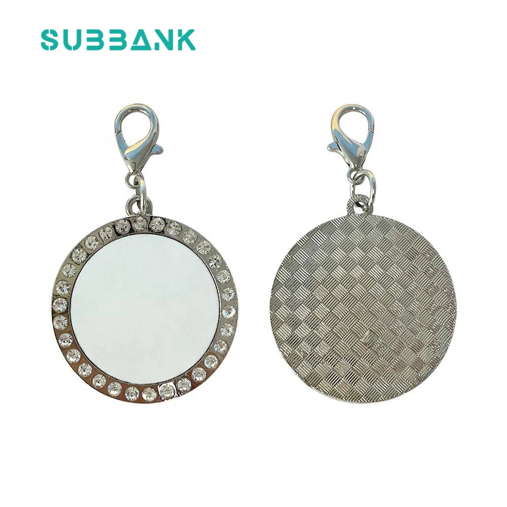 Subbank Sublimation Blank Dog Tags Custom Printing Metal Pet Cat Dog Id Collar Diamond Sublimation Dog Tag