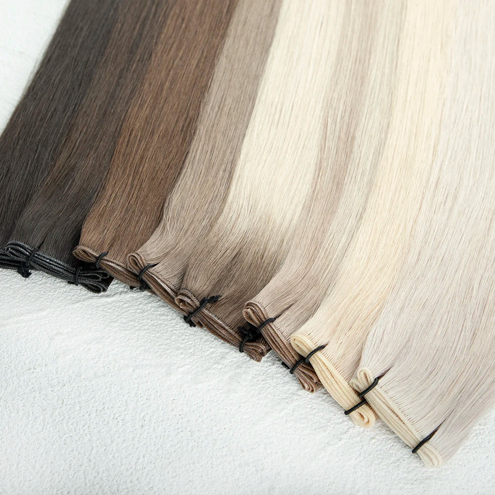 LeShine New Arrival Handtied Wefts Double Drawn Cuticle Aligned Genius Wefts Top Quality 20g Human Hair Genius Weft