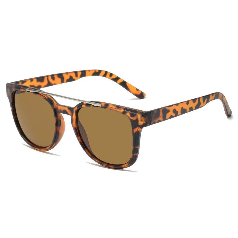 Custom Fashion Big Frame Driving Sunglasses for Men Double Bridge Circle Glasses Sunglasses Women 2025