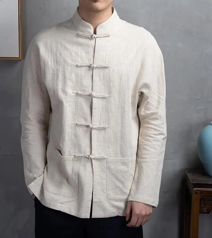 M-5XL  Chinese Style Shirts Traditional Kung Fu Tai Chi Cotton and Linen Tang Suit Uniform Shirt and Blouses Clothing
