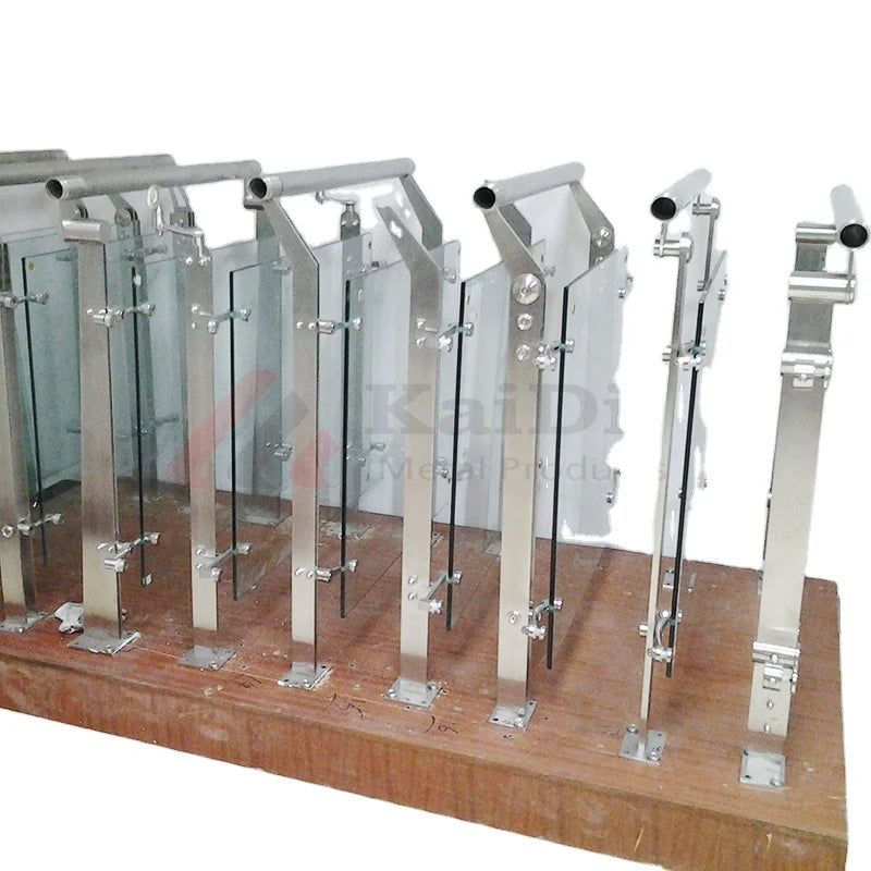 SS304 Tempered Glass Balustrade Post for Outdoor Stair Railing