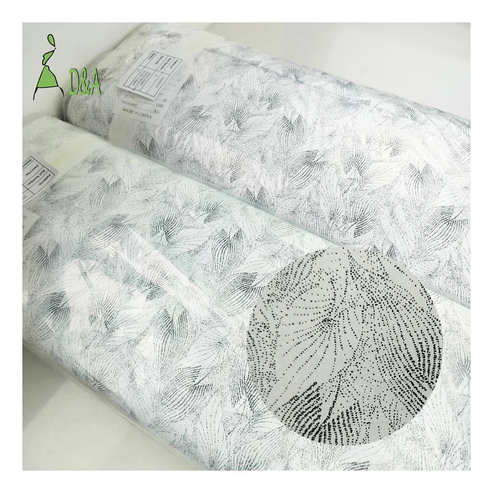 Cheap Price 98% Cotton & 2% Spandex Fabric Vague Stripe Leaves Printed Lightweight for Boy's Shirts Bags Covers Crafts