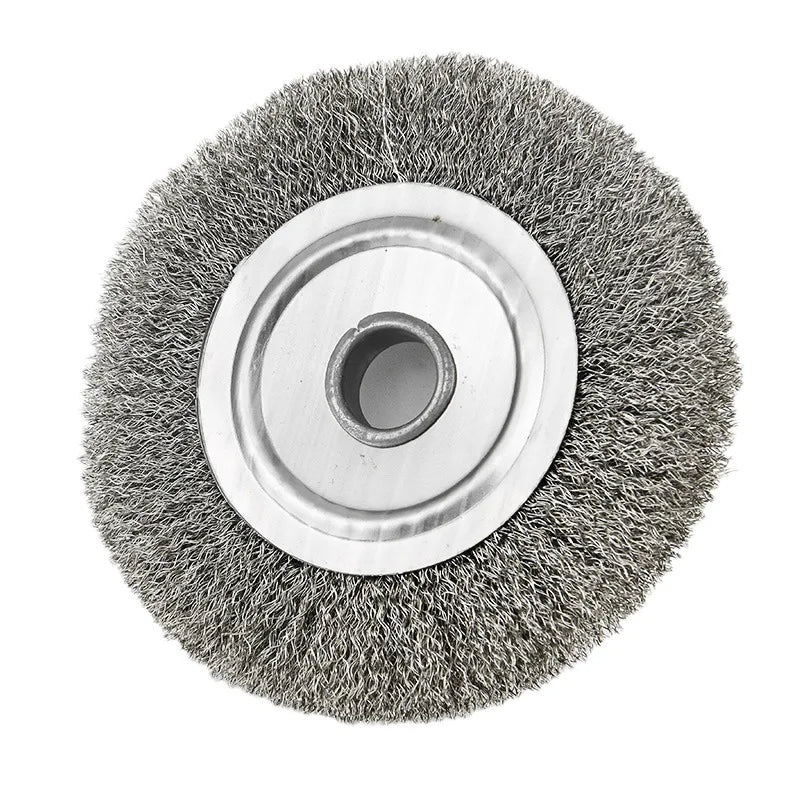 Flat Stainless Steel Wire Wheel Flat Wire Brush for Wooden Rod Sanding Deburring Drawing De-rusting Sander Polishing Wheel