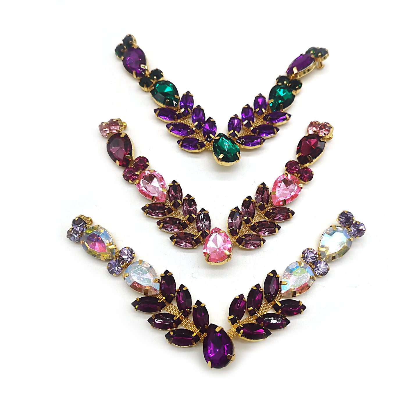 Removable Gold Metal Rhinestone Shoes Chain V Shaped Rhinestone Ladies Shoes Decoration Summer Slipper Sandal Accessories