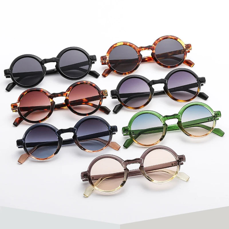 European and American Retro New Round Frame Punk Sunglasses Unisex Multicolor Trendy Fashion Designer Sun Glasses High Quality