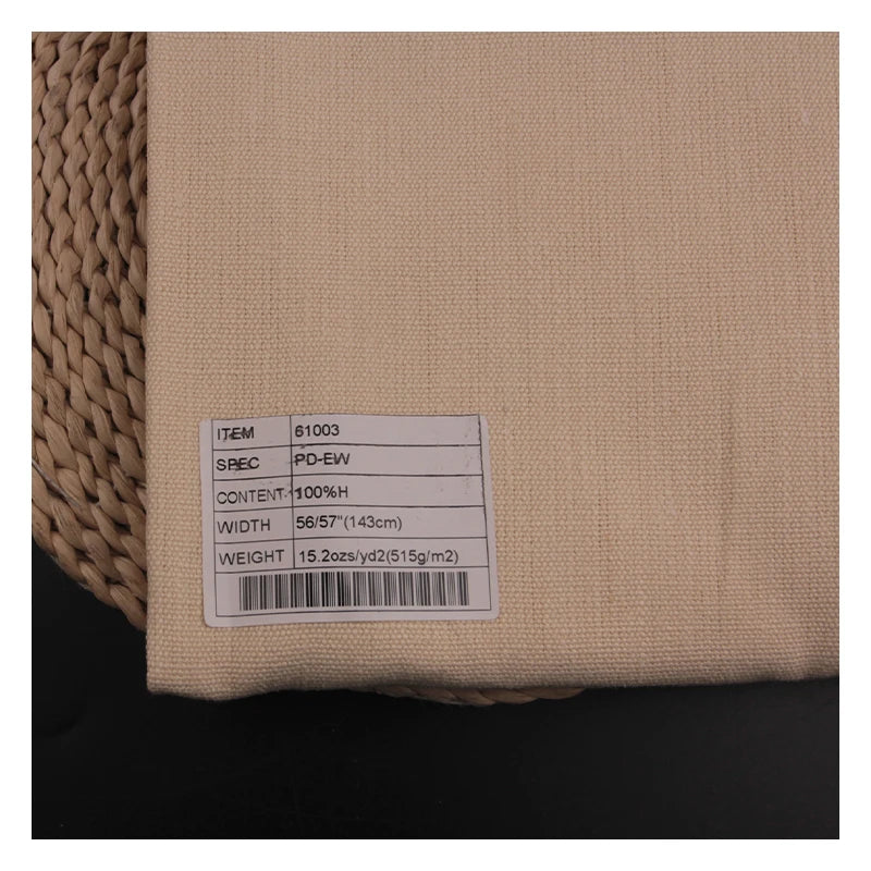 61003 Wholesale OEKO-TEX Certified 100% Hemp Organic Eco-Friendly Dyed Woven Heavy Hemp Canvas Fabric for Shoes Bags