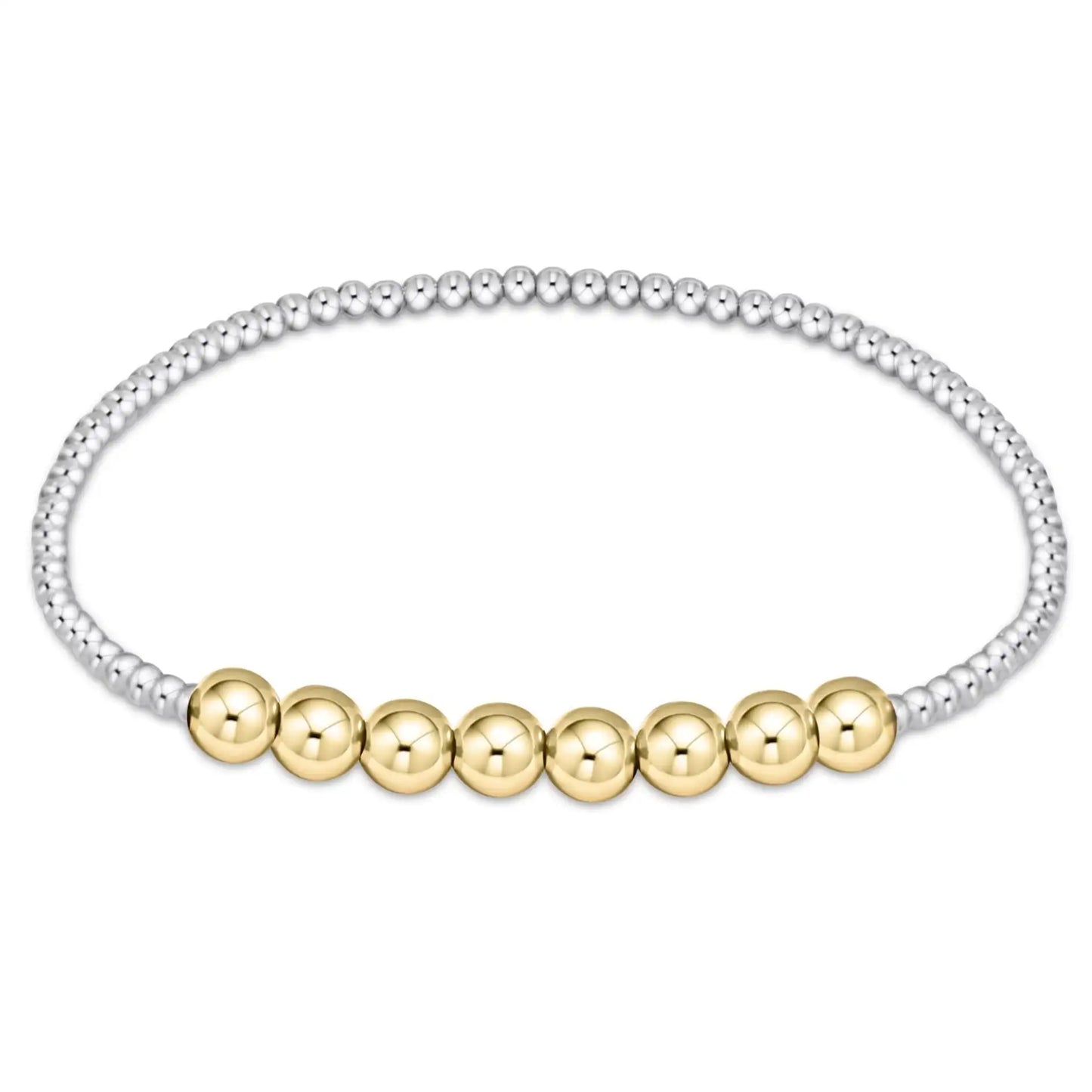 Classic Gold 2.5mm 6mm Bead Bracelet Waterproof PVD Jewelry Stainless Steel Stretchy Gold Beads Adjustable Beaded Bracelet Wo