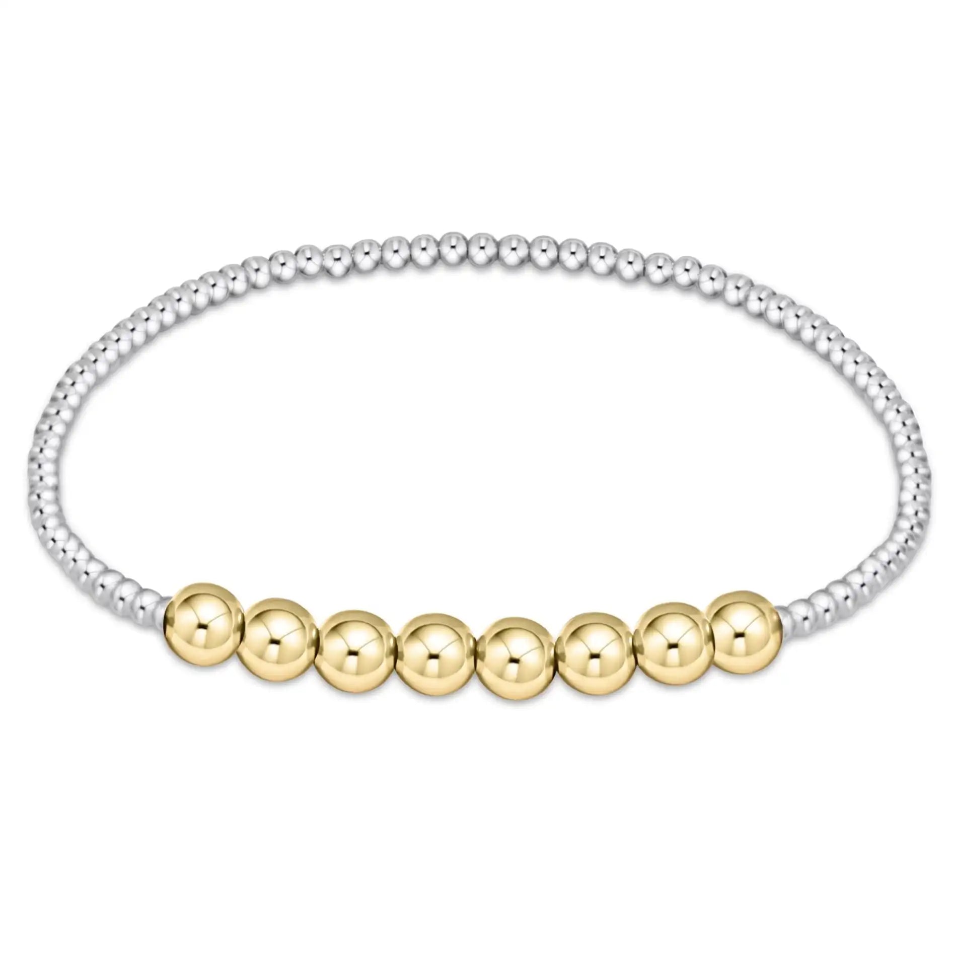 Classic Gold 2.5mm 6mm Bead Bracelet Waterproof PVD Jewelry Stainless Steel Stretchy Gold Beads Adjustable Beaded Bracelet Wo